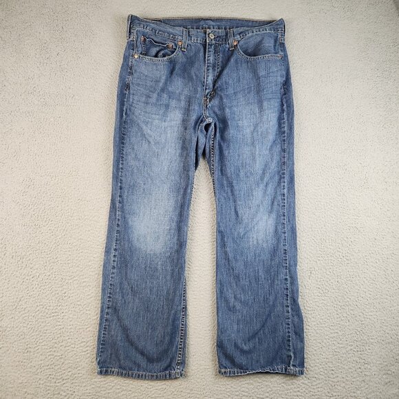 Levi's Jeans Mens 36x30 Blue 527 Low Boot Slim Fit Western Cowboy Faded Workwear - Picture 1 of 9